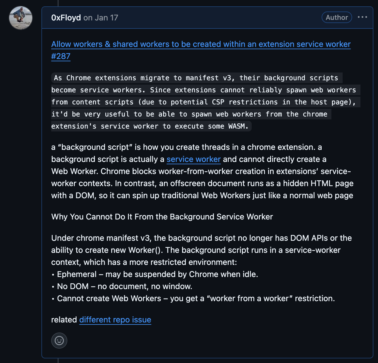 Github excerpt
